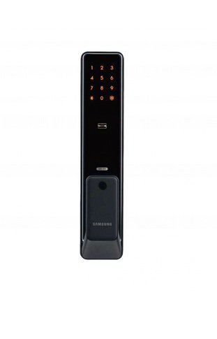 картинка Врезной электронный дверной замок Samsung SHP-P50 Black с отпечатком пальца от магазина Строй Маркет