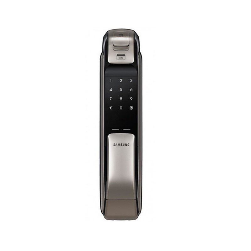 картинка Врезной электронный дверной замок Samsung SHP-DP728 Dark Silver с отпечатком пальца от магазина Строй Маркет