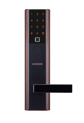 картинка Врезной электронный дверной замок Samsung SHP-DH538 Copper с отпечатком пальца, SHP-DH538MC/VK от магазина Строй Маркет