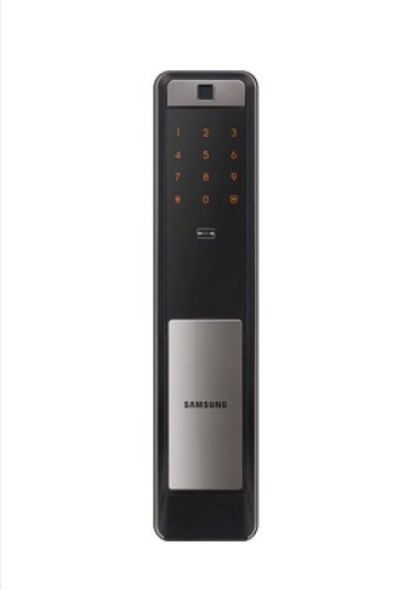 картинка Врезной электронный дверной замок Samsung SHP-DP609 Silver с отпечатком пальца от магазина Строй Маркет