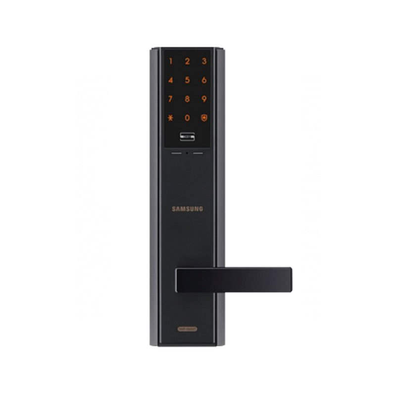 картинка Врезной электронный дверной замок Samsung SHP-DH538 Black с отпечатком пальца, SHP-DH538MU/VK от магазина Строй Маркет